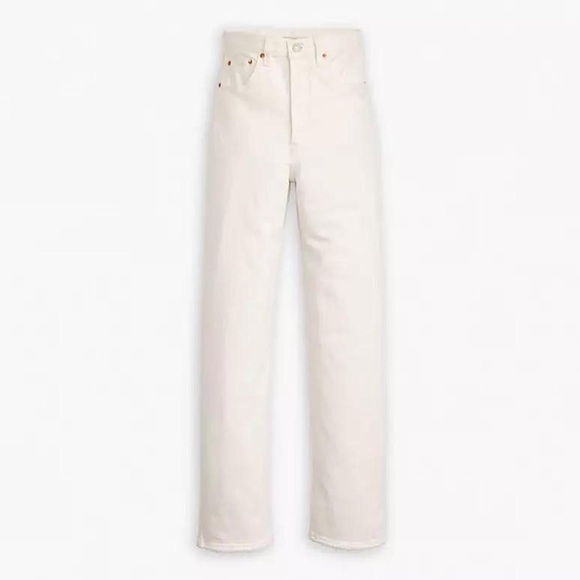 Levi’s White High Rise Ribcage Straight Jean - Picture 1 of 8